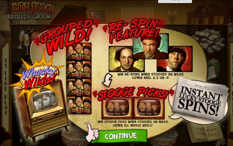 The Three Stooges Brideless Groom - $10 No Deposit Casino Bonus